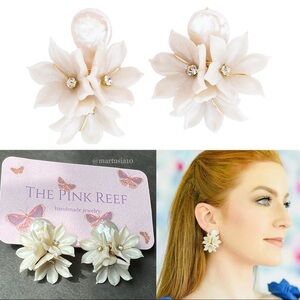 The Pink Reef Pearl Bouquet Earring NWT 120$